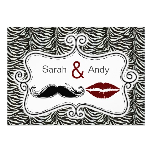 Mustache wedding invites