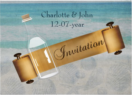 Message in a bottle wedding invitations