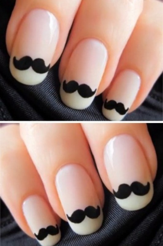 Mustache Wedding Nails