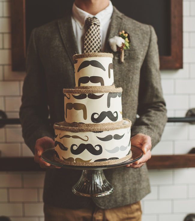 Mustache wedding cake