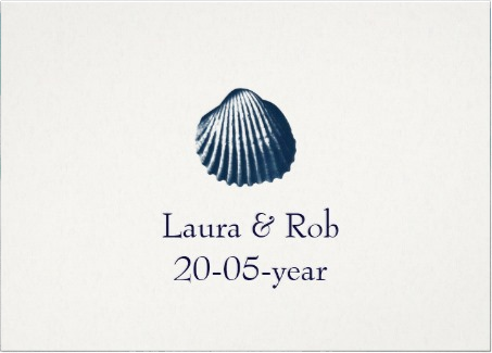 Blue seashell wedding invites