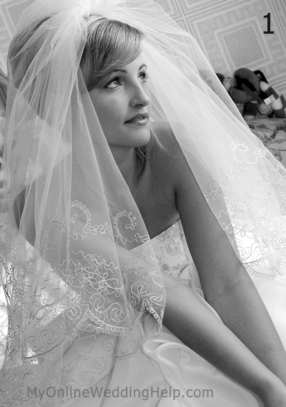 Young adult bride in veil