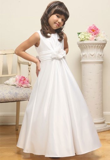 Elegant White Flower Girl Dress
