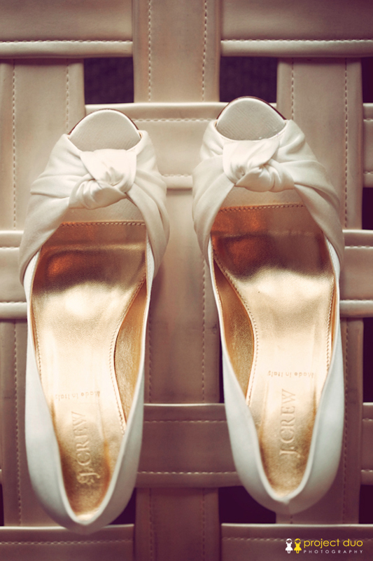 white peep toes wedding sandals