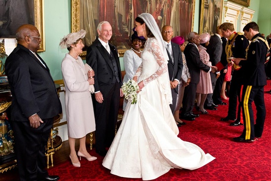 Royal family in receiving line