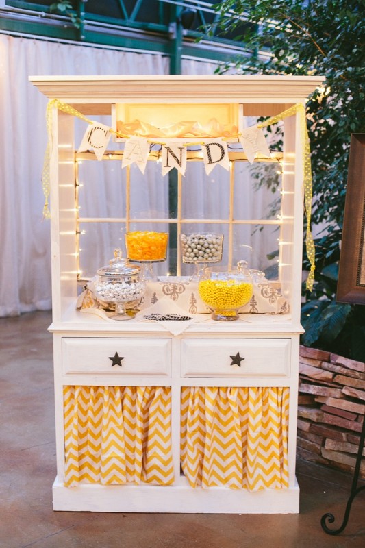 Yellow Chevron Candy Buffet