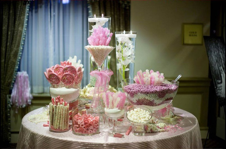 pretty pink candy buffet