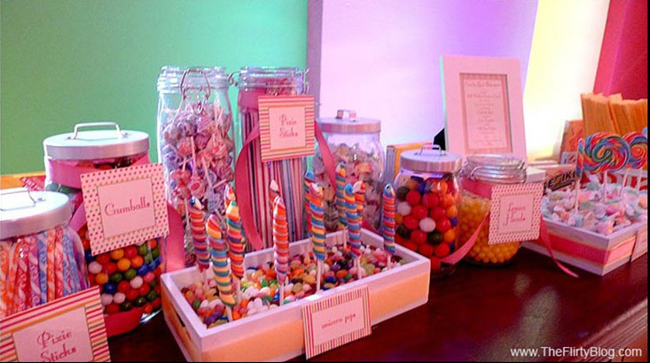 colorful candy buffet