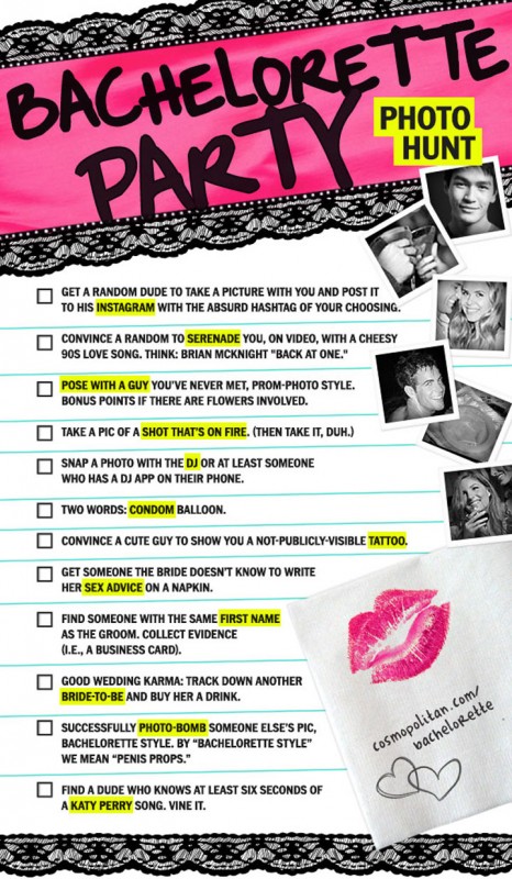 Bachelorette Party Game - Scavenger Hunt