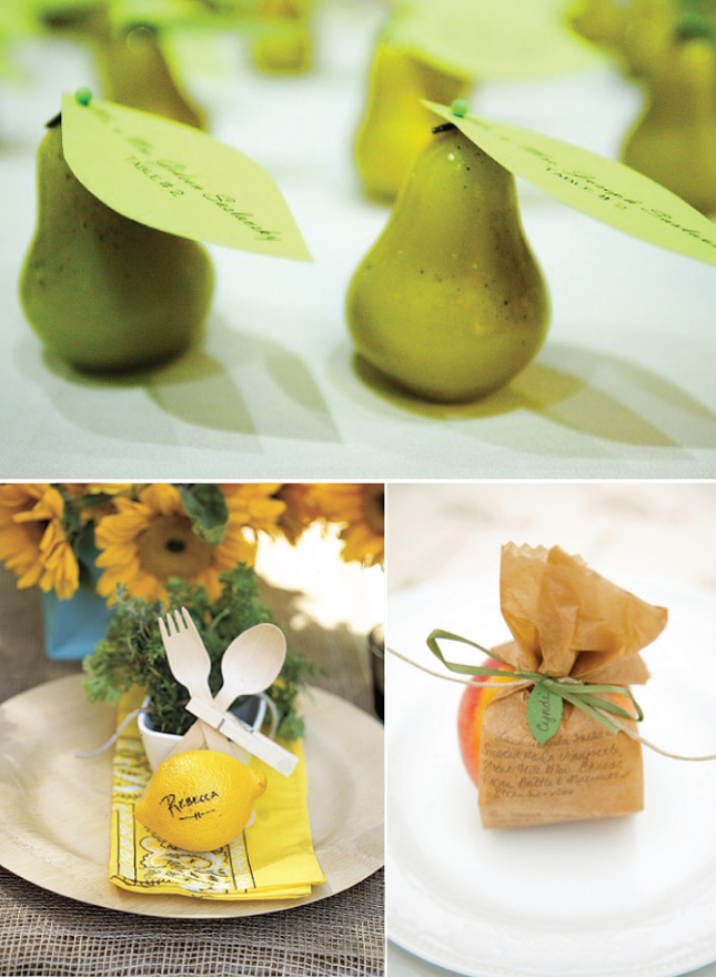 Edible Treats Wedding Place Cards