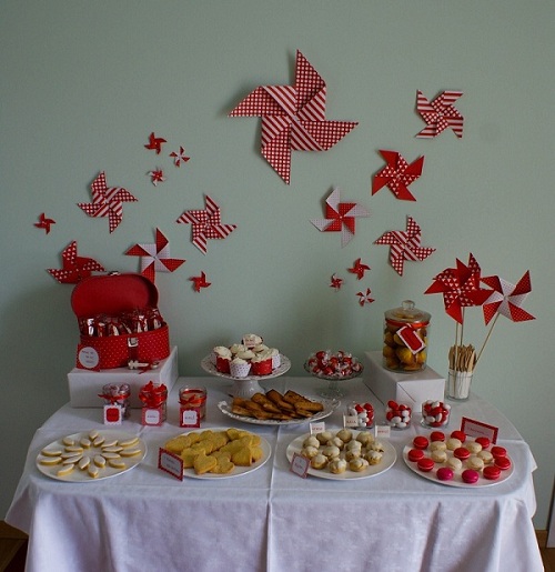 Origami Windmills Candy Station Decoration