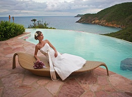 A beautiful bride on stunning Guana Island
