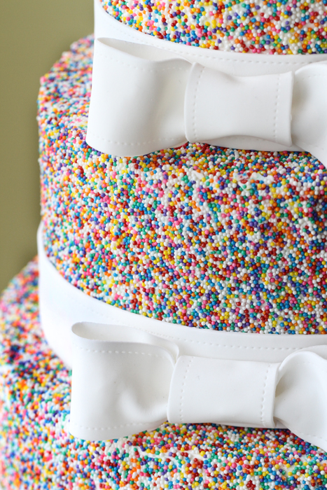 4 Tier Sprinkle Bow Cake