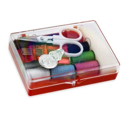 Complete Compact Emergency Travel Sewing Kit with Case