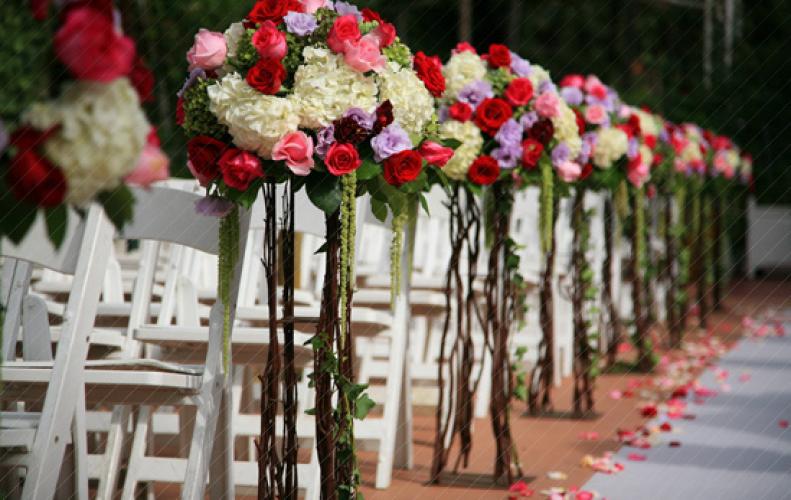 Floral Pew Markers Aisle Decor