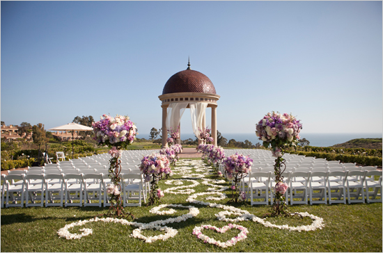 flower petal aisle design