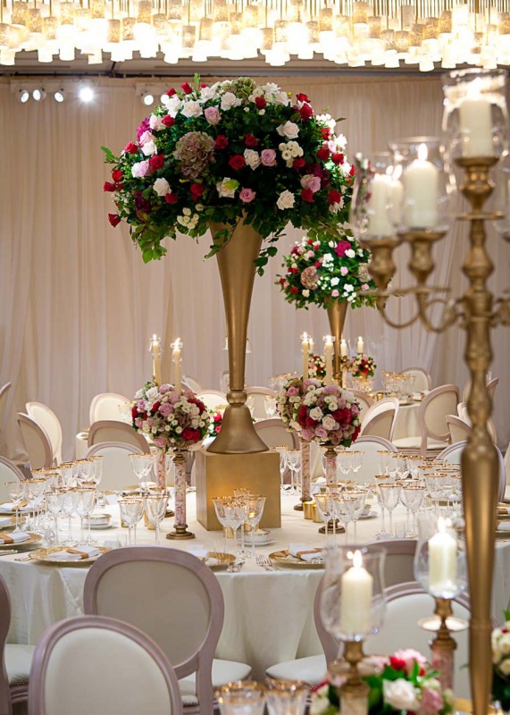 Floral Reception Table Centerpieces