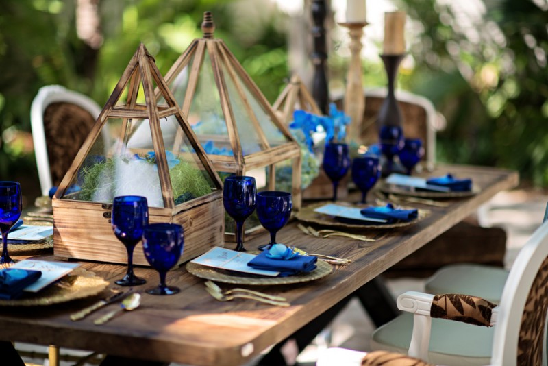 Blue Rustic Wedding Table