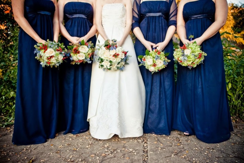 Blue bridesmaids dresses