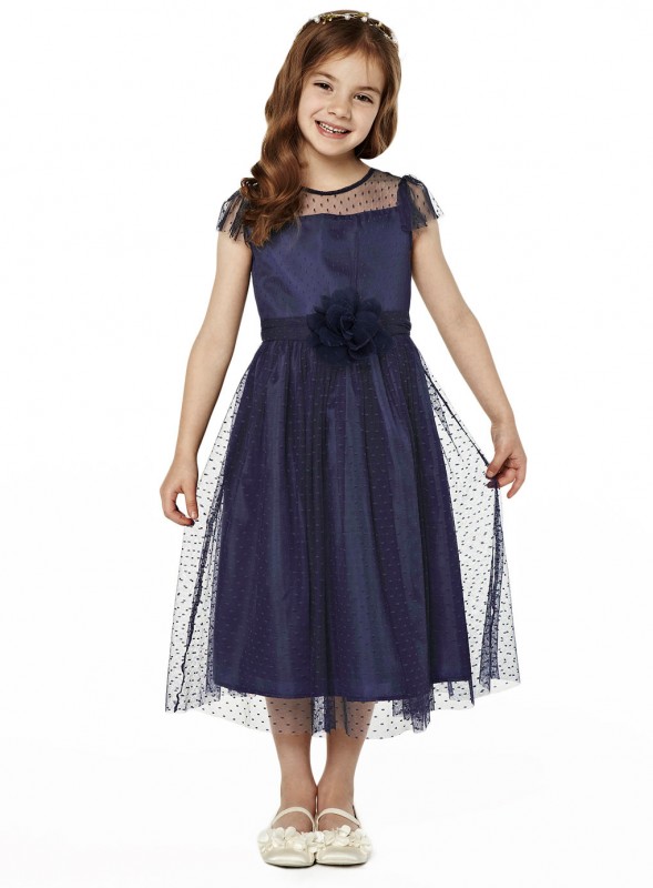 navy blue flower girl dress