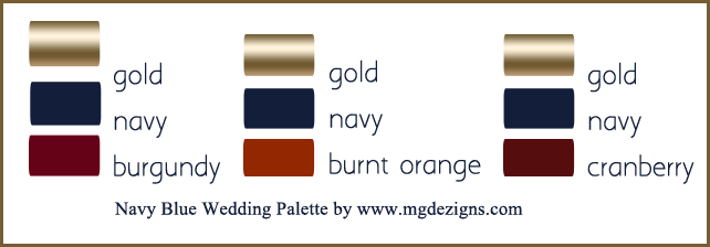 navy blue wedding color palette