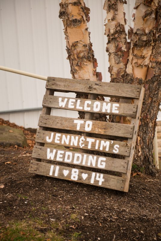 wooden wedding sign