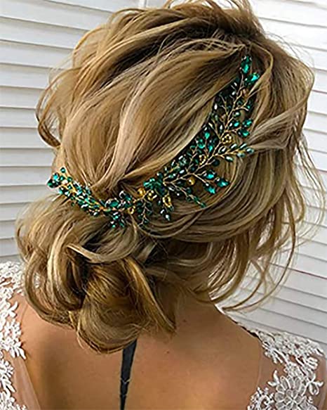 Emerald Green Bridal Head Piece