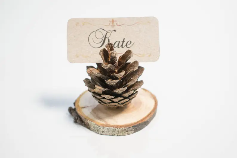 Pine Cone Name Card holders at Etsy